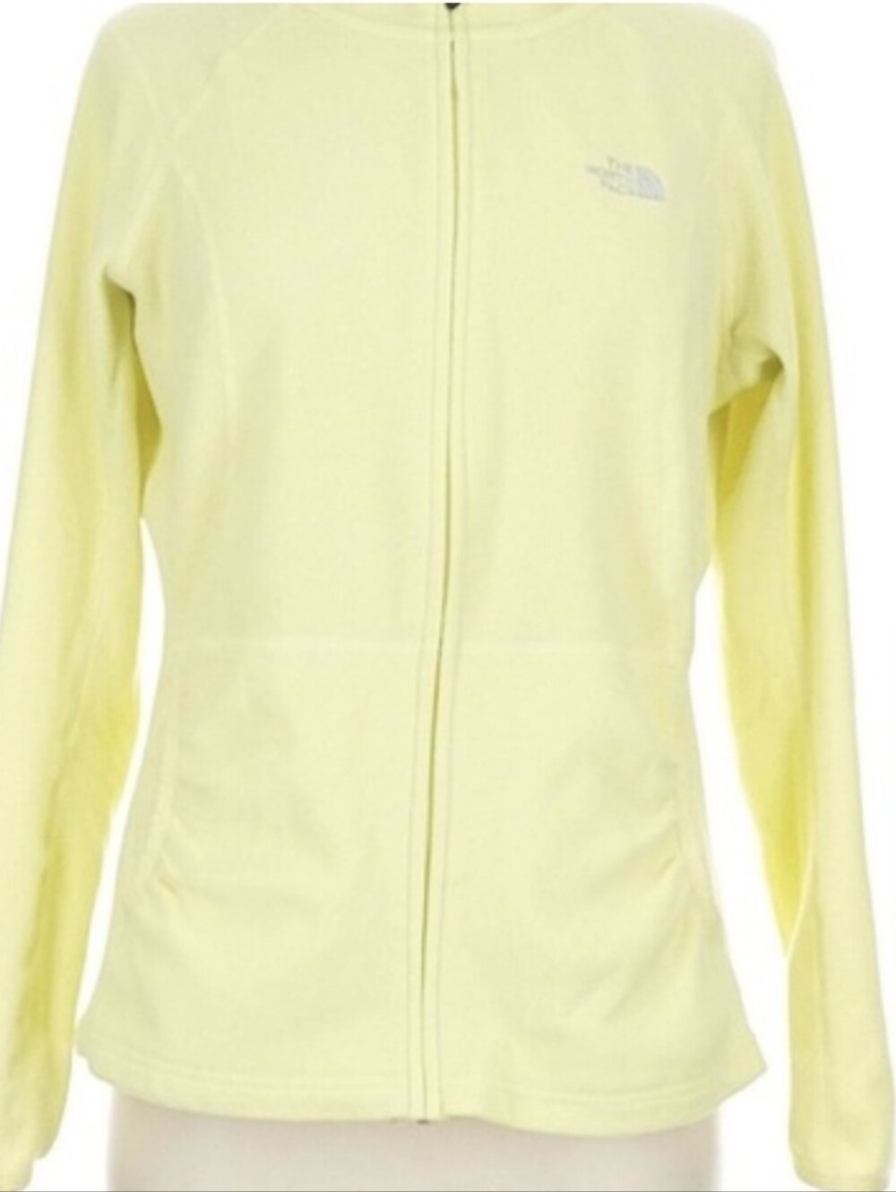The North Face Women's Pale Yellow Full-Zip Fleece Jacket.   Size XL